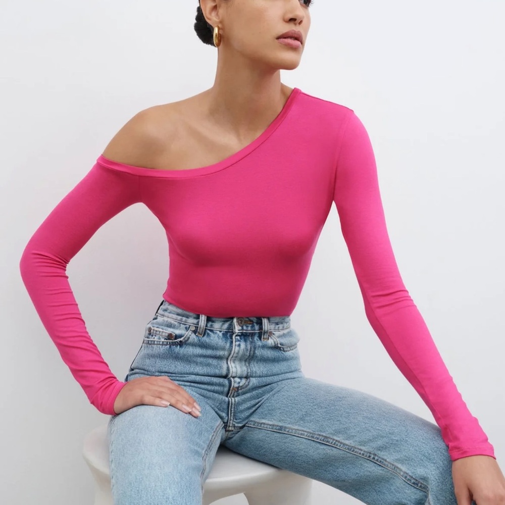 Vibrant Pink One-Shoulder Bodysuit